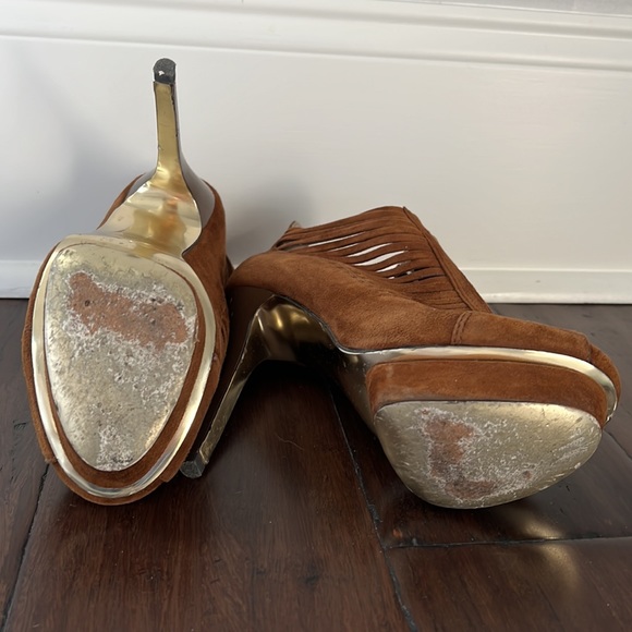 Tan Suede Bebe High Heels - Picture 4 of 4